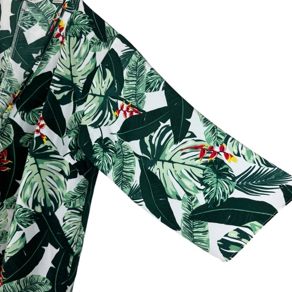 Rachel Zoe Swim Coverup Duster Kimono One Size Green White - Picture 4 of 10